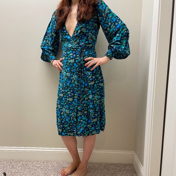 Floral Silk Blend Wrap Dress from GANNI - Picture 2 of 13